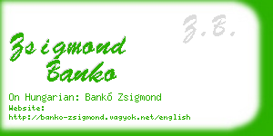 zsigmond banko business card