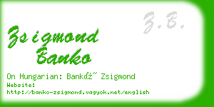 zsigmond banko business card